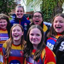 Peterborough RUFC Under 12 Girls with England legend Sarah Hunter CBE.