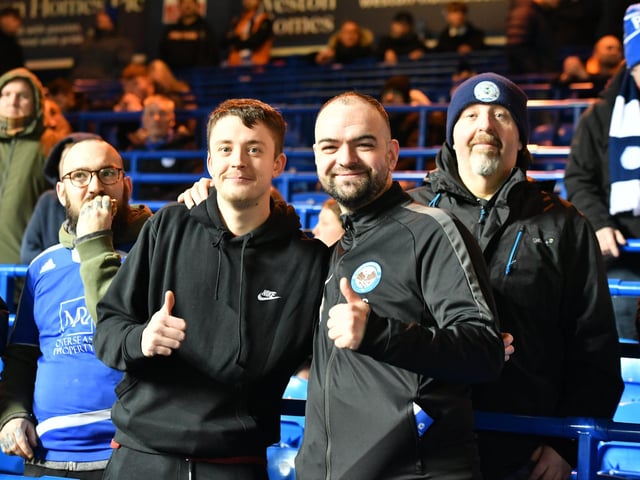Peterborough United fans enjoy the big win over Northampton Town.