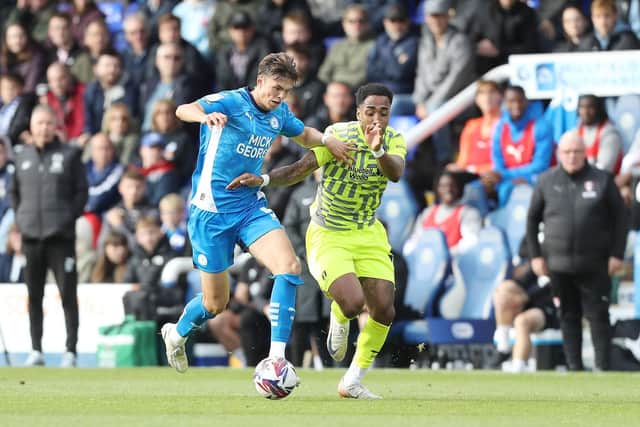 Oscar Wallin in action for Posh. Photo Joe Dent/theposh.com.