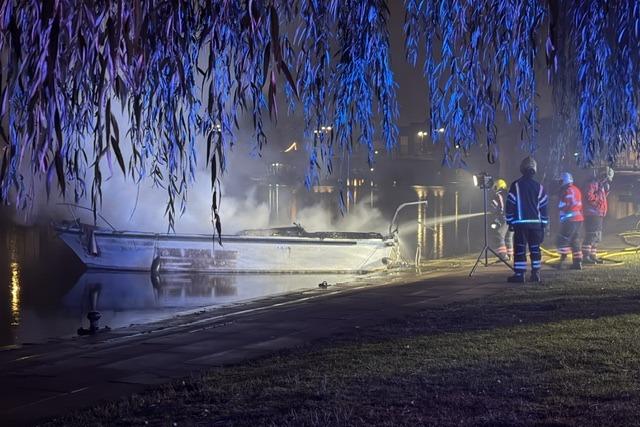 Crews tackle the fire.