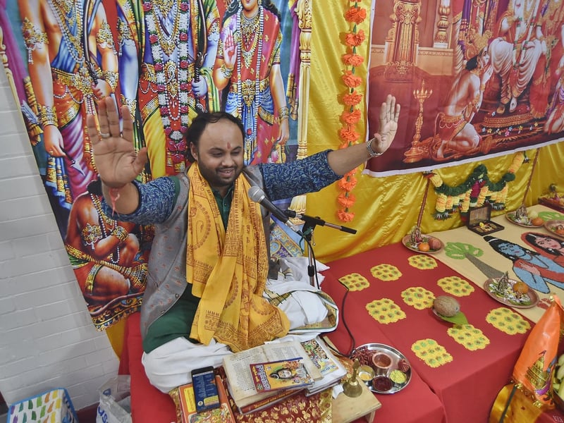 The Bharat Hindu Samaj temple smoke cleansing celebration at Rock Road