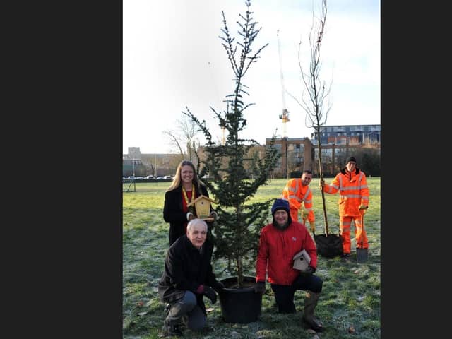 CKH’s Technical Director – Northminster, Gary Clarke (left) met up with Harriet Bowen, City College Peterborough’s Funding and Contracts Curriculum Manager along with Michael Britton (right) from PCC’s Open Space Management Team to plant the trees.