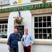 Landlord of the Ostrich Inn Graham Finding, left, with Peterborough MP Paul Bristow.