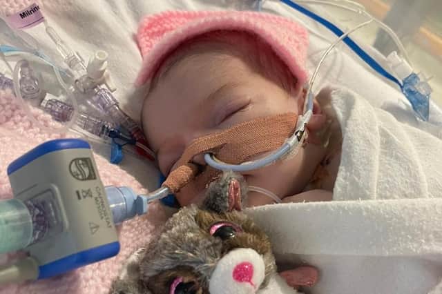 Mazie-Mae needed open heart surgery aged just seven days - now her mum is trying to raise money to help others in her situation