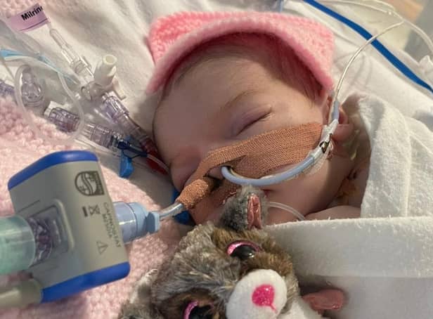 Mazie-Mae needed open heart surgery aged just seven days - now her mum is trying to raise money to help others in her situation