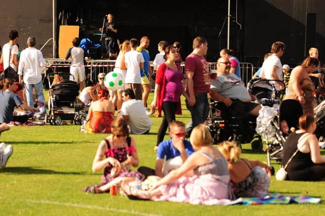 Crowds soak up the sun and the atmosphere at the Bretton Festival