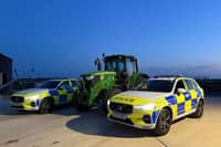 A stolen tractor recovered by police