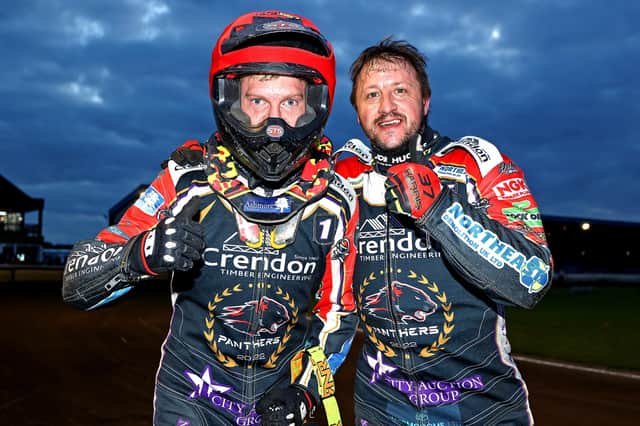 Panthers 'super heat' heroes Michael Palm Toft (left) and Chris Harris. Photo: Jeff Davies.