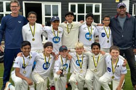 The Peterborough Town Under 13 squad that won the Borders League play-off.