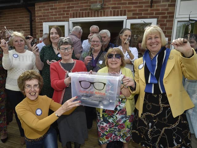 Orton Longueville grammar school 50th anniversary reunion at Milton Golf Club. The group collected spectacles to send to Africa
