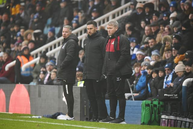 Doncaster Rovers manager Grant McCann (right).