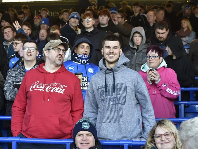 Peterborough United fans enjoy the 5-2 win over Plymouth Argyle.