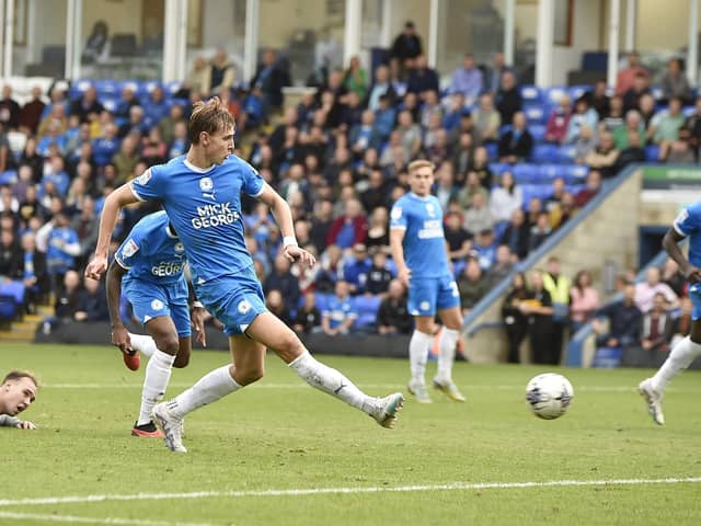 Hector Kyprianou in action for Posh. Photo: David Lowndes.