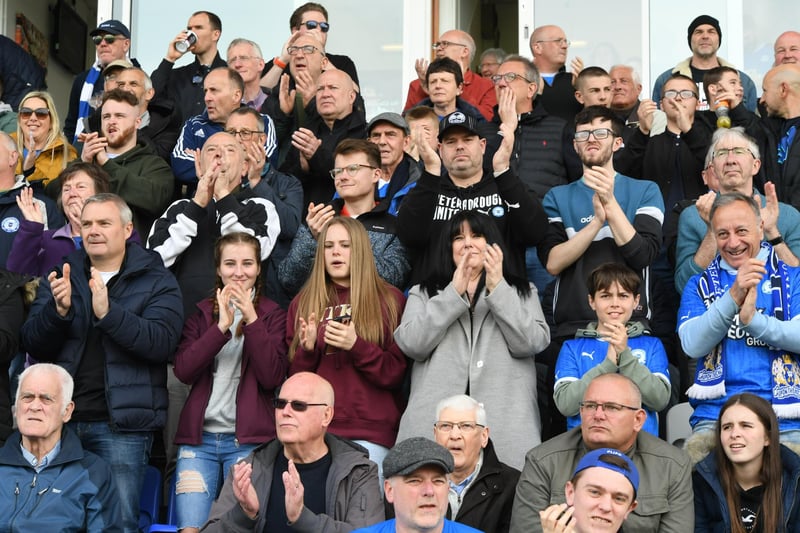 Peterborough United fans during the defeat to Ipswich Town.