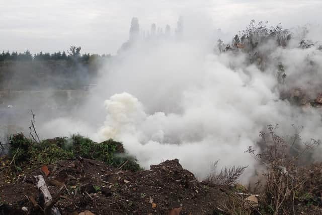 Thick smoke was seen at the site