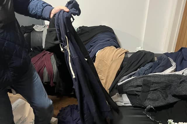 Some of the items donated by Peterborough people for the asylum seekers placed at two hotels in the city.