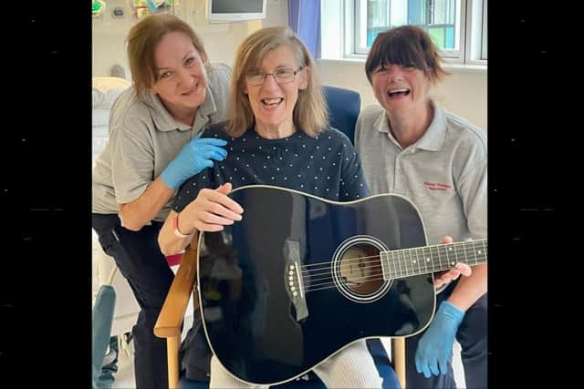 Agnieska Koczur and Sheena Bedborough from Peterborough City Hospital’s Occupational Therapy and Physiotherapy team with stroke survivor Christine Mason.