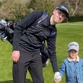 Euan with his cousin Reggie at the memorial golf day