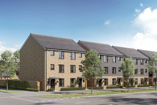 This image shows the proposed frontage of Central Boulevard at Great Haddon, Peterborough.