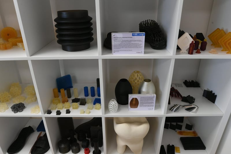 A range of products made by 3D printing at Photocentric's new premises at Titan Drive, Fengate.