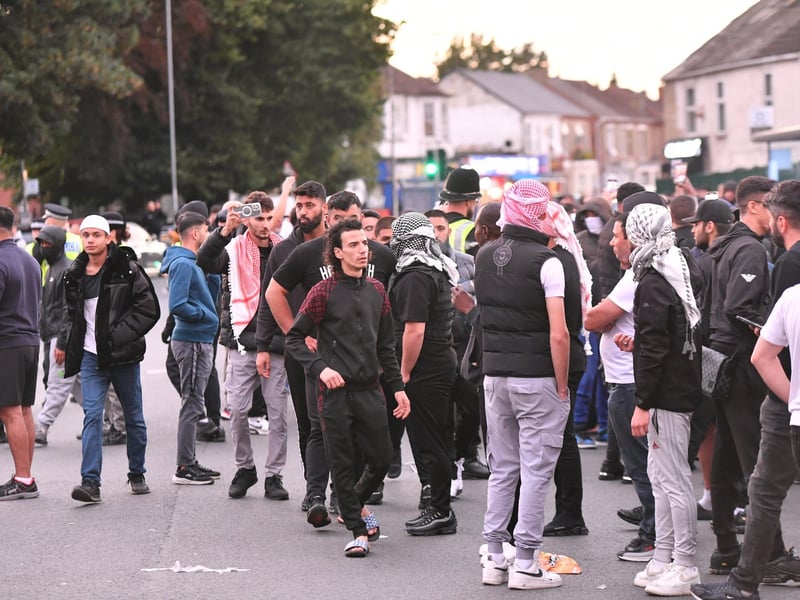 Large crowds were seen in the city.