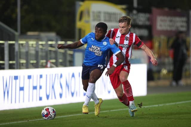 David Ajiboye was brought in for a rare appearance for Peterborough United. Photo: Joe Dent.
