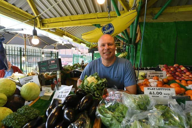 City Market, Peterborough.  Trader Steve Wetherill