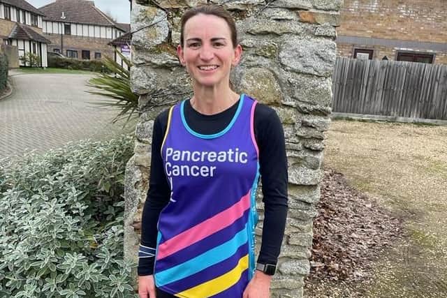 Carly Peachey, 42, is running the 2023 London Marathon: “I am dedicating this run in memory of our mum, taken from us far too young at the age of 59, and to raise money and awareness for Pancreatic Cancer UK (PCUK).”