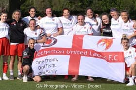 Netherton United celebrate their Cambs Womens Division One title success. Photo: Graham Arnold/GA Photography