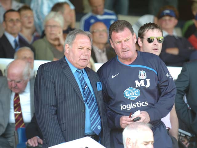 Mick Jones (right) with Barry Fry when assistant manager at Crystal Palace.