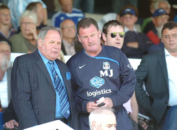 Mick Jones (right) with Barry Fry when assistant manager at Crystal Palace.