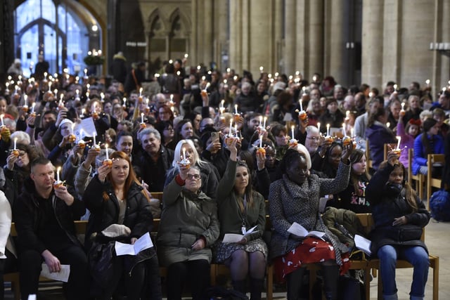 The Christingle service at Peterborough Cathedral was well attended.