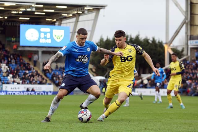 Oliver Norburn in action for Posh v Oxford. Photo: Joe Dent/theposh.com.
