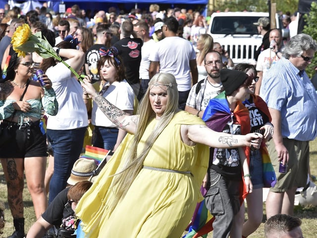 The Green Back Yard hosted the pride event.