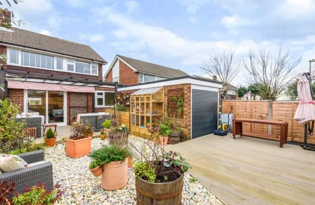 This four bed semi-detached house in Lasham Walk, Fareham, is on the market for £325,000. It is listed by Beals - Fareham on Zoopla.