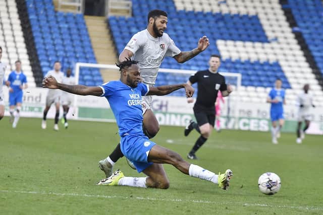Ricky-Jade Jones on the stretch for Posh against Exeter City. Photo David Lowndes.