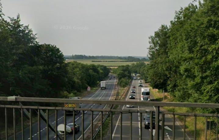 Auf dem Abschnitt der A1 bei Peterborough gilt im Sommer eine ...