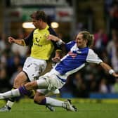 Robbie Savage playing for Blackburn Rovers. (Photo by Alex Livesey/Getty Images).