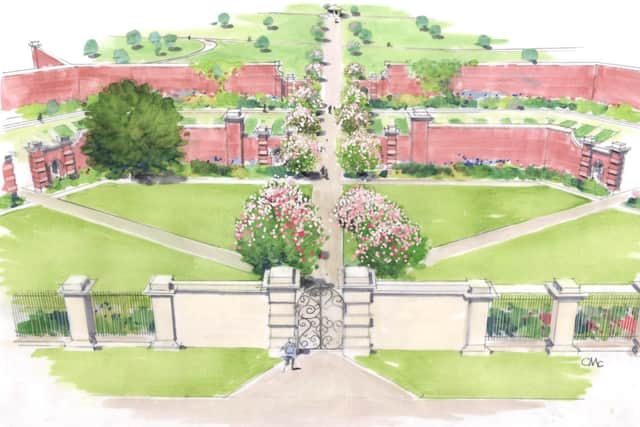 This image shows how the Walled Gardens should appear after the completion of restoration works.