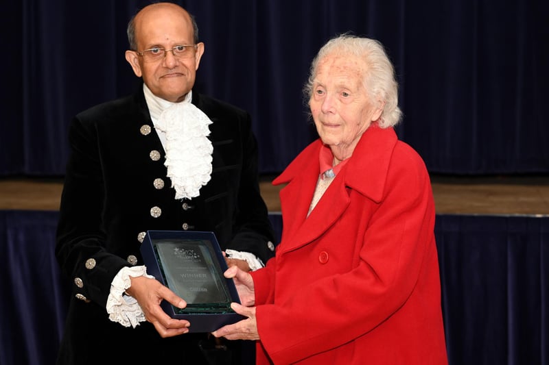 Evelyn Hamps, pictured here with the High Sheriff Dr Khetani, received The Lifetime Volunteer Award. 88-year-old Evelyn has spent decades running the methodist chapel in Doddington and continues to be caretaker, fundraiser and organiser. She has been known to do many of the jobs herself, including varnishing the floors.Speaking after the event, Evelyn said: “It’s just my life; it’s most enjoyable."