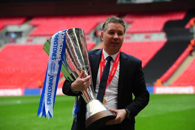 Posh boss Darren Ferguson with the EFL Trophy in 2014. Photo Alan Storer.