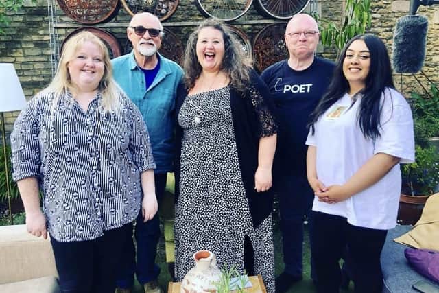 The gathering of Peterborough Poet Laureates - including columnist Toby Wood (back left)