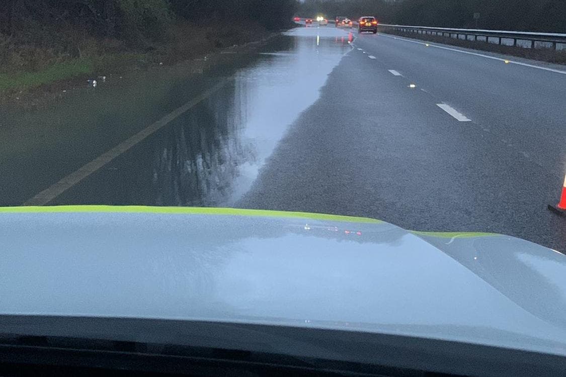 Delays on A47 near Peterborough due to flooding 