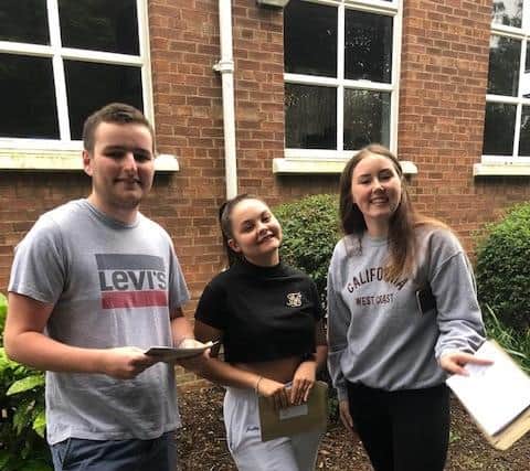 Pupils at Cromwell Community College celebrating their results.