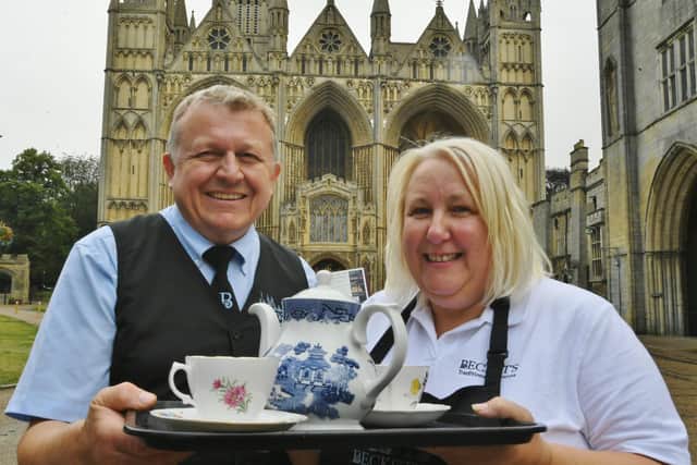 Graham and Tracy Cleaver, who have opened Becket's Traditional Tearooms in Peterborough Cathedral precincts