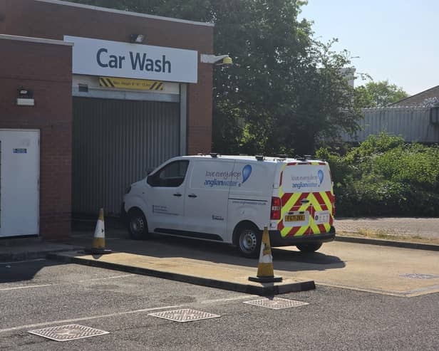 The Anglian Water van uses the car wash in Werrington. Picture: Bob Hillier from https://www.thegrowingvoice.co.uk/