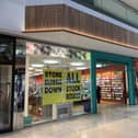 Stationery retailer Paperchase announces its closing down sale at its store in the Queensgate Shopping Centre in Peterborough.