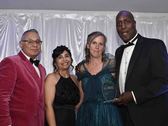 Best local sports team - winner Clifton Findley with Gez and Rosie Chetal
