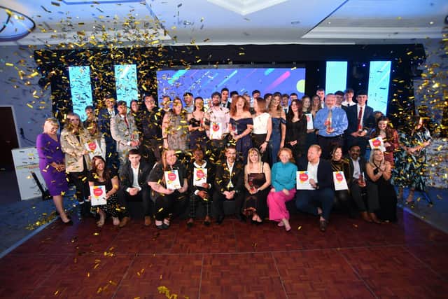 Peterborough Telegraph Apprenticeship Awards 2024. Finalists and winners group