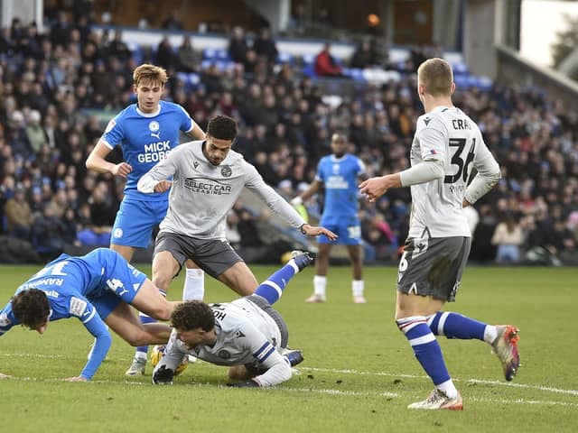 Action from Posh v Reading. Photo: David Lowndes.